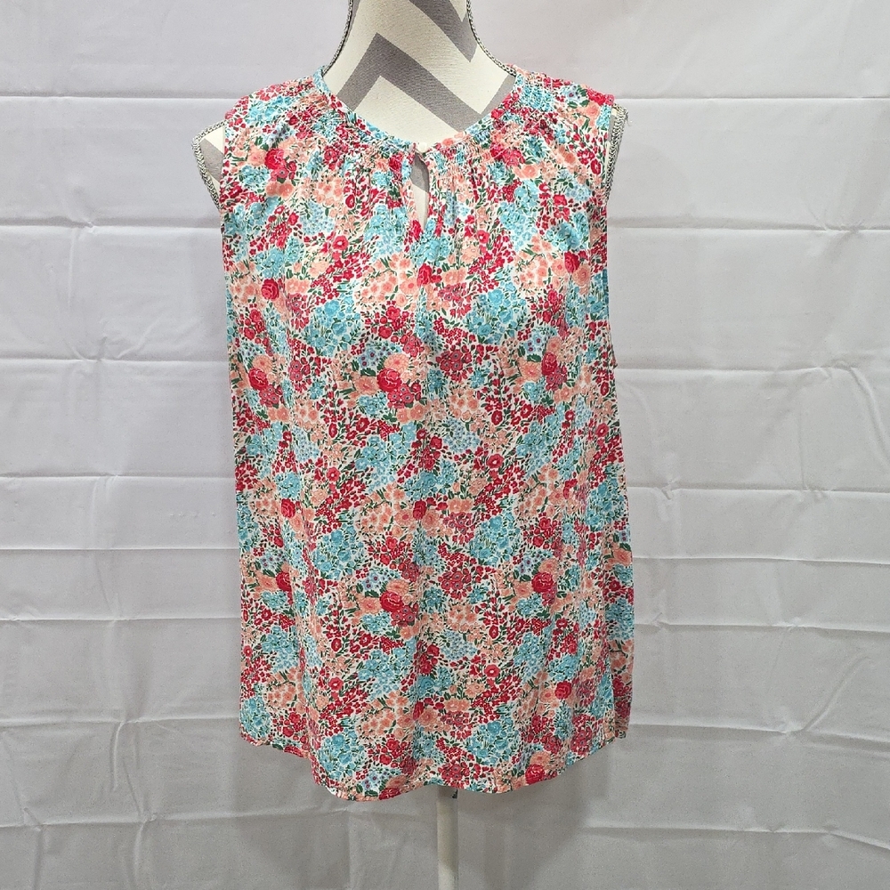 Croft & Barrow Pink and Blue Sleeveless Relaxed Tunic